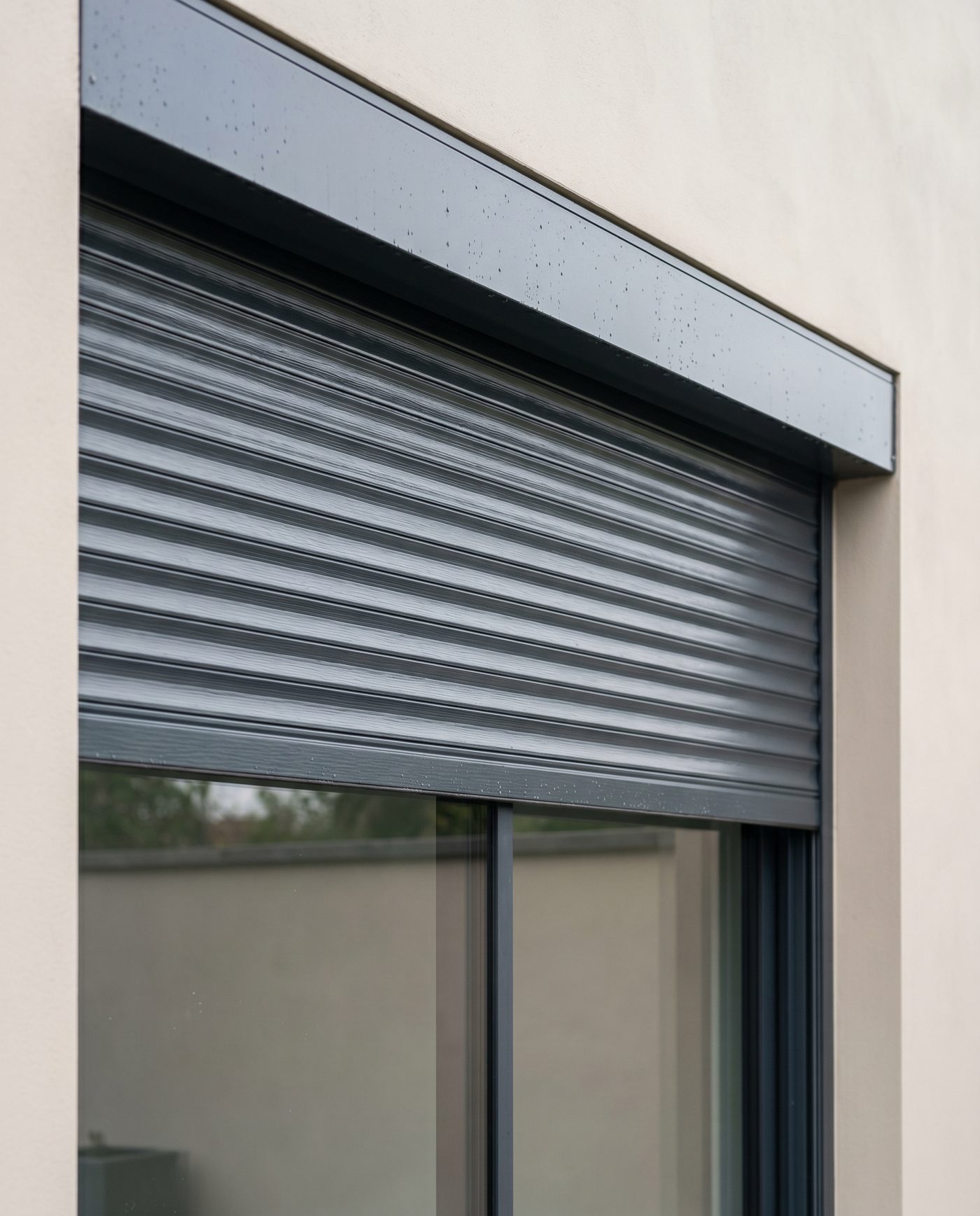 Close-up of an aluminium roller shutter